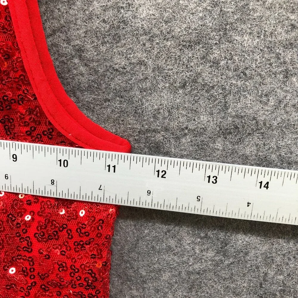 Lolanta Girls Dance Costume Dress Size 6-7 (130) Red Sequin‎ Sleeveless Jazz